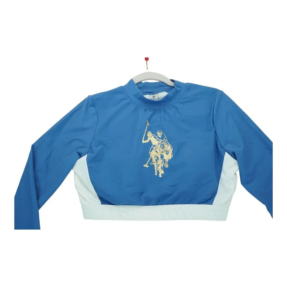 U.S. Polo Assn. Teens‎ Watermill Long Sleeve Cropped Rash Guard Size XL(15-17)
